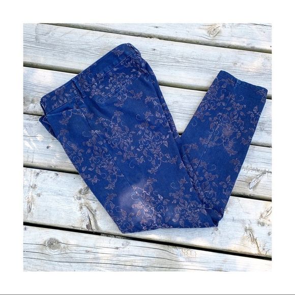 Old Navy THE DIVA Cropped Low Rise Pant Flocked Sz 8 - Picture 3 of 13